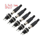 5 Pairs DC 12V Male Jack