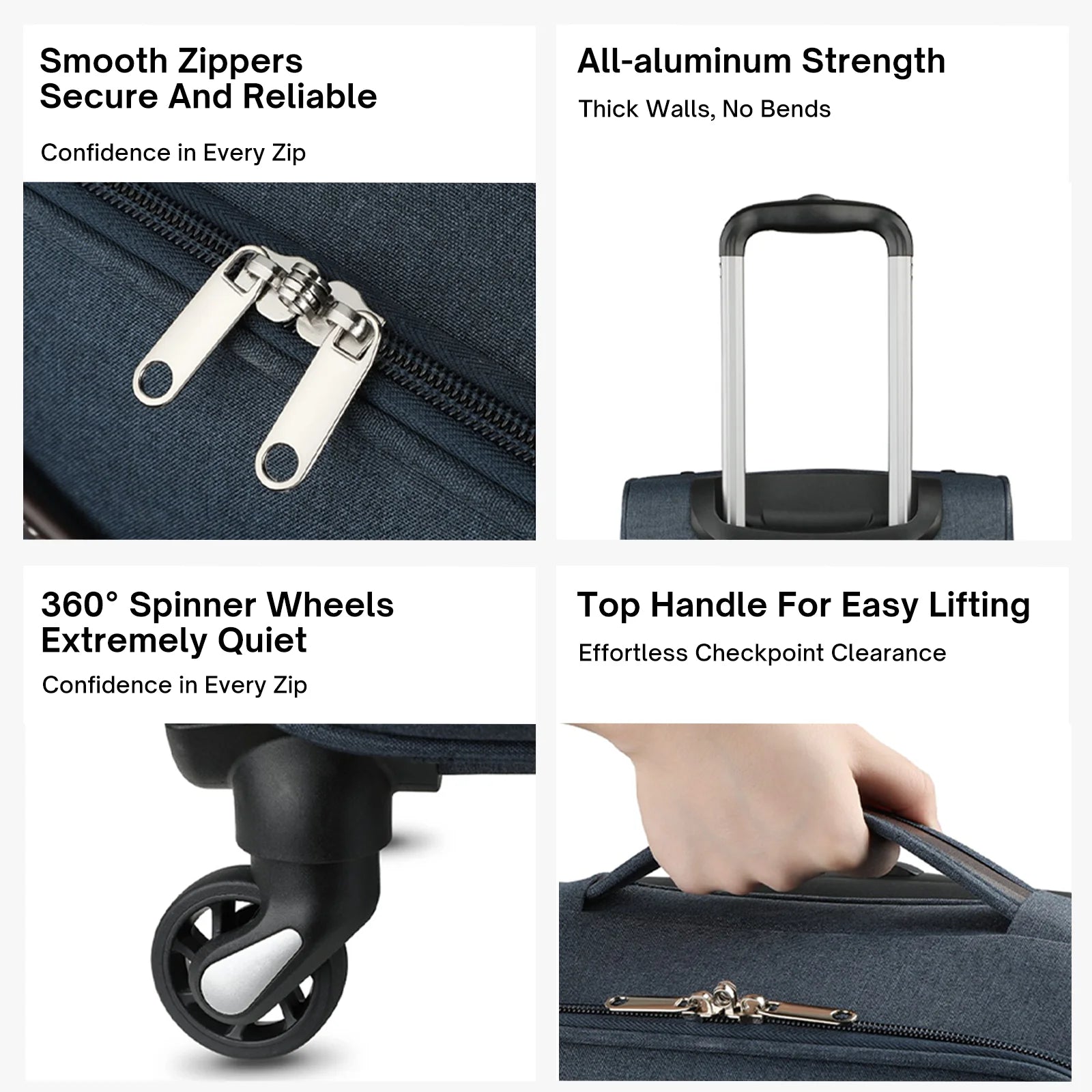 15 Inch Rolling Trolley Suitcase