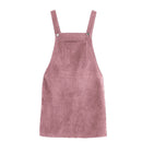 New Women's Suspender Skirt Corduroy Spring and Autumn Fashion Pocket Strap Adjustable Casual Strap Short Dress