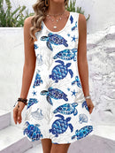 Women Summer Sleeveless Bohemian Dress Exclusive Print Vacation Dress  Birthday Dress for Women Beach Dress Dress for Women