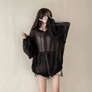 Women Thin Linen Jacket Fashion Ladies Outerwear White Sunscreen Clothing Retro  Loose Long Sleeve Female Knitted Cardigan 2025
