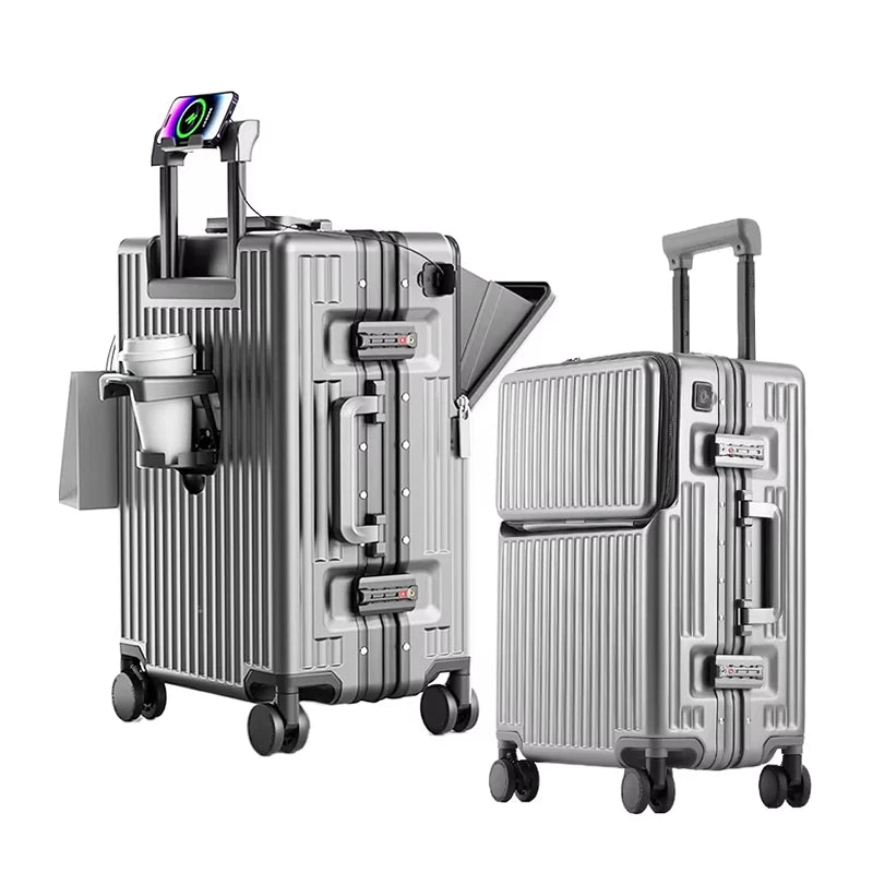 20 inch Aluminum Boarding Box Front Opening Suitcase