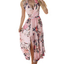 Women's V-Neck Print Maxi Dresses
