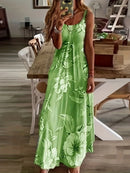 Hot Summer AmazoneBayNew Women's Clothing Sexy Low Cut Printed Floral Strap Dress