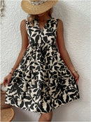 Women's Sleeveless Floral Print Dress