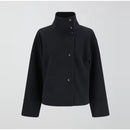 Stand Collar Women Winter Woolen Coats 2025 Spring Single Breasted Loose Female Long Sleeve Jacket Office Lady Street Short Coat