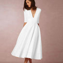 V-neck Short Sleeve Dresses for Women.