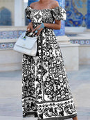 Women Off Shoulder Maxi Dress
