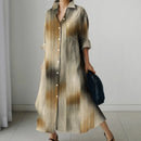 Women's Retro Print Long-sleeved Dress