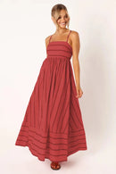 Spring And Summer Striped Vest Backless Large Swing New Dress For Women, Collarless And Sleeveless Oversized Swing Dress