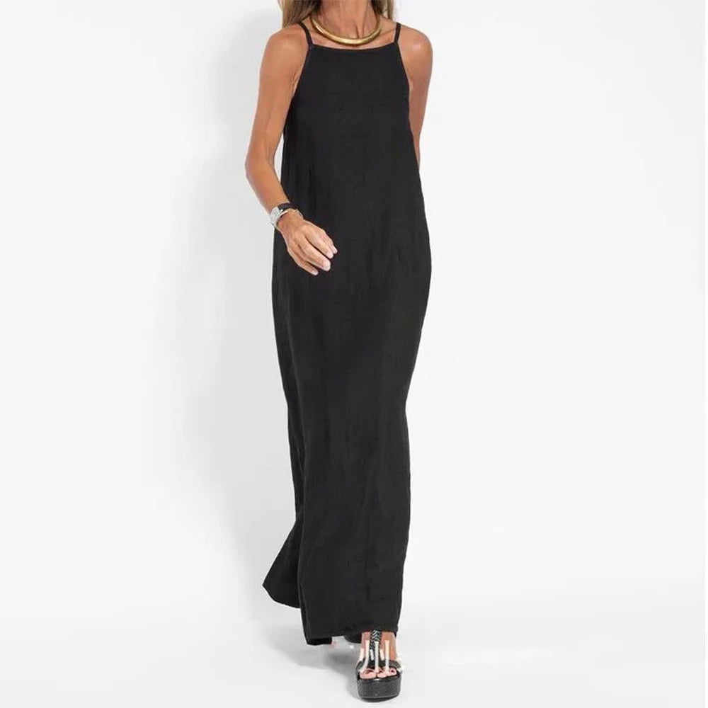 Women Cotton linen Long Slip Dress