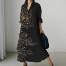 Women’s Floral Print V-Neck Pocket Dress