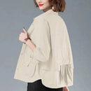 Fashion Single-breasted Solid Color Jackets Tops Female Spring All-match Loose Casual Long Sleeve Pockets Coats Women's Clothing