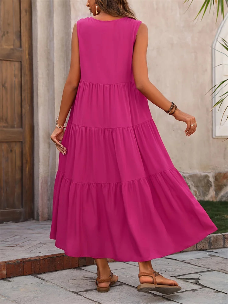 Long Loose Ruffle Dress