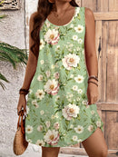 Women Summer Sleeveless Bohemian Dress Exclusive Print Vacation Dress  Birthday Dress for Women Beach Dress Dress for Women