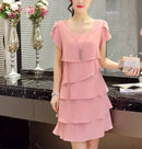 Women Ruffle Short Sleeve Dress