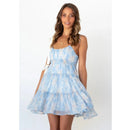 Spaghetti Strap Flower Chiffon Mini Dress