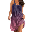 Gradient print Sleeveless Boho beach dress