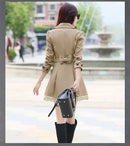 2025Spring Autumn New Windbreaker Coat Women Fashion Slim Mid Long Lace Trench Coat Female Casual Double-breasted Outerwear Tops