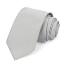 Fashion 8CM Mens Necktie Silver Light Grey Color Stripes Floral Plaid Ties For Man Groom Neck Tie For Business Wedding Party