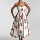 Women's Party Dresses with Sleeveless Low Cut A-line Dresses and Spaghetti Straps in Trendy Prints