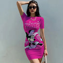 Disney Cartoon Print Minnie Mouse Dress