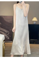 2025 New 100% Anti Wrinkle Mulberry Silk Strap Dress for Women's Summer New Loose Long Skirt