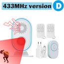 Tuya Wifi Home Security Alarm System Or 433MHz Wireless Receiver Smart Welcome Ding Dong Chime Ringtone PIR Motion Detect Device