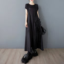 Unique Style New 2025 Summer Korean Style Woman Black Sleeveless Sundress Loose Fit Girls Casual Beach Cute Sun Dress JKXD057