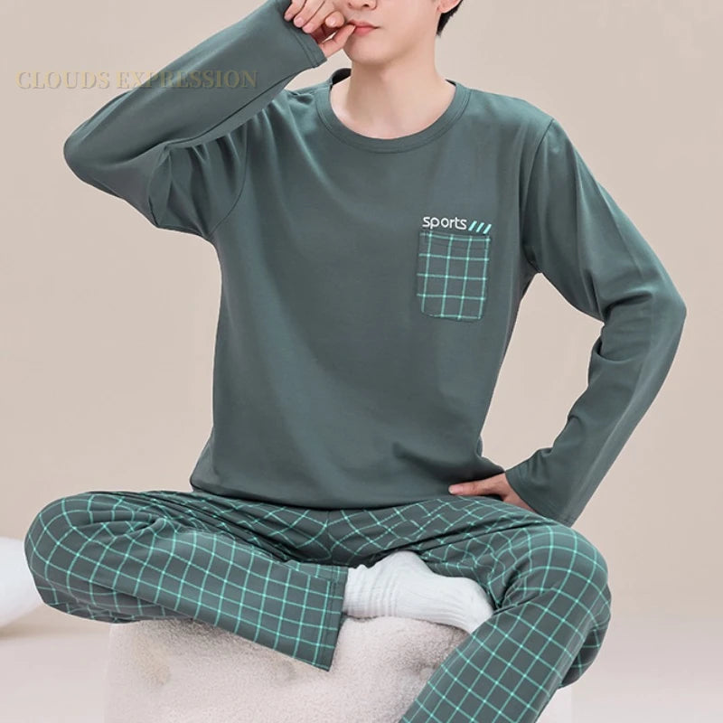 Autumn Plus 5XL Knitted Men's Sleepwear