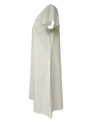 2024 Spring Summer Women's V-Neck Midi Dress Soft Stretch Office Casual Chic Solid Color No Belt Included