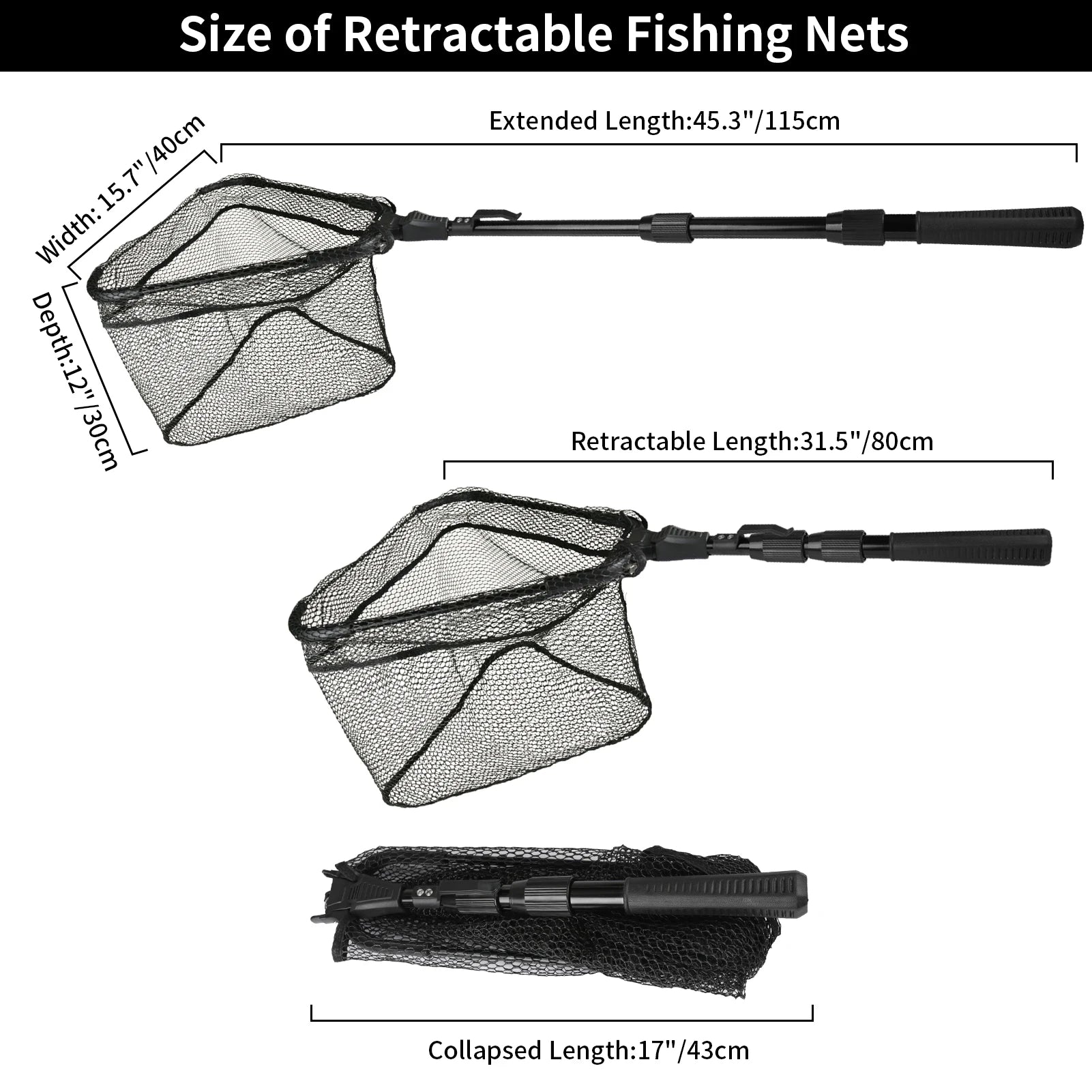 Telescopic Landing Net Folding Fishing Pole