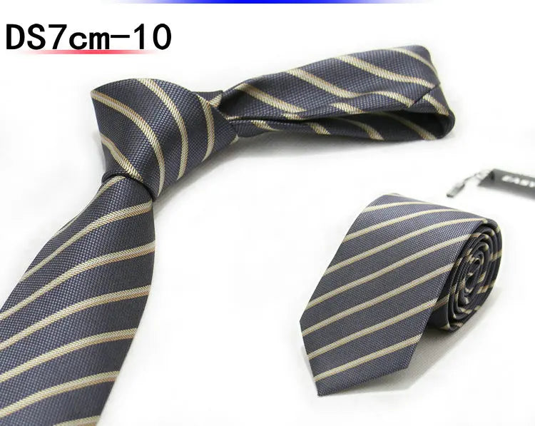 New 7CM Mens Ties Striped Necktie Formal Classic Business Neck Ties Jacquard Woven Necktie For Men Groom Wedding Party Neckwear
