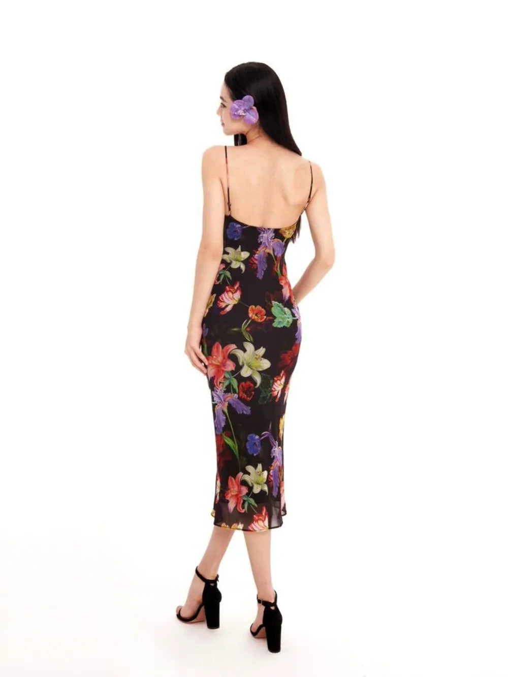 Black Tropical Maxi Dress 2025 Women Sleeveless Bodycon Mesh Dress Jungle Print Backless Evening Dress Dark Flora Aesthetic