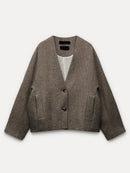 Women Vintage Blends Fit Blazer Coat