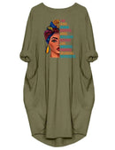Plus Size Women Short Sleeve O-Neck Loose Dress