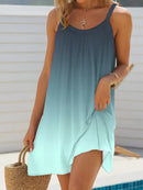 2024 Women's Summer Sleeveless  Gradient Print Casual Dress Summer Dress for Holiday Women Clothing  Mini Dress