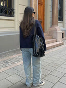 Stand Collar Women Winter Woolen Coats 2025 Spring Single Breasted Loose Female Long Sleeve Jacket Office Lady Street Short Coat