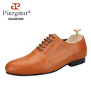 Piergitar 2023 Black And Brown Genuine Leather Men Loafers For Party Handmade Lace-up Men's Formal Shoes Classic Dress Shoe