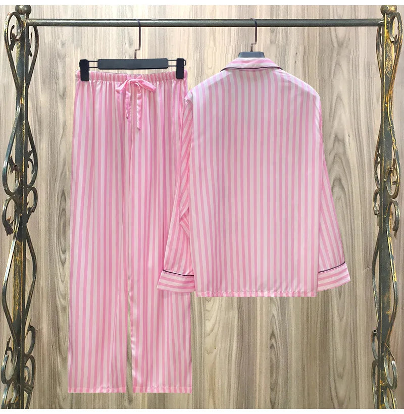 Women 2 Piece Set Satin sleepwear