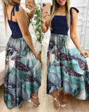 2022 New Independent Station Amazon Tank Splicing Printing Irregular Strapless Dress Large Quantity In Stock