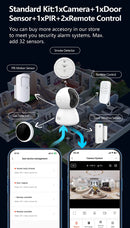 Tuya Smart Life 2MP 2.4G/5G+BLE WIFI IoT Alarm Surveillance Home Security Burglar FHD CCTV Camera System SOS Contact PIR Sensor