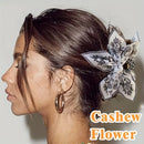 Cotton Cashew Flowers Printing Butterfly Hair Clips