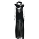 V-Neck Off Shoulder High Side Split Dress