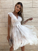 Women's V Neck Lace Dress