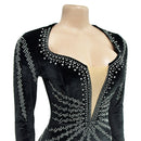 Deep V- Neck Velvet Dress