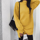 Women's Oversized Turtleneck Asymmetrical Pullover Dress