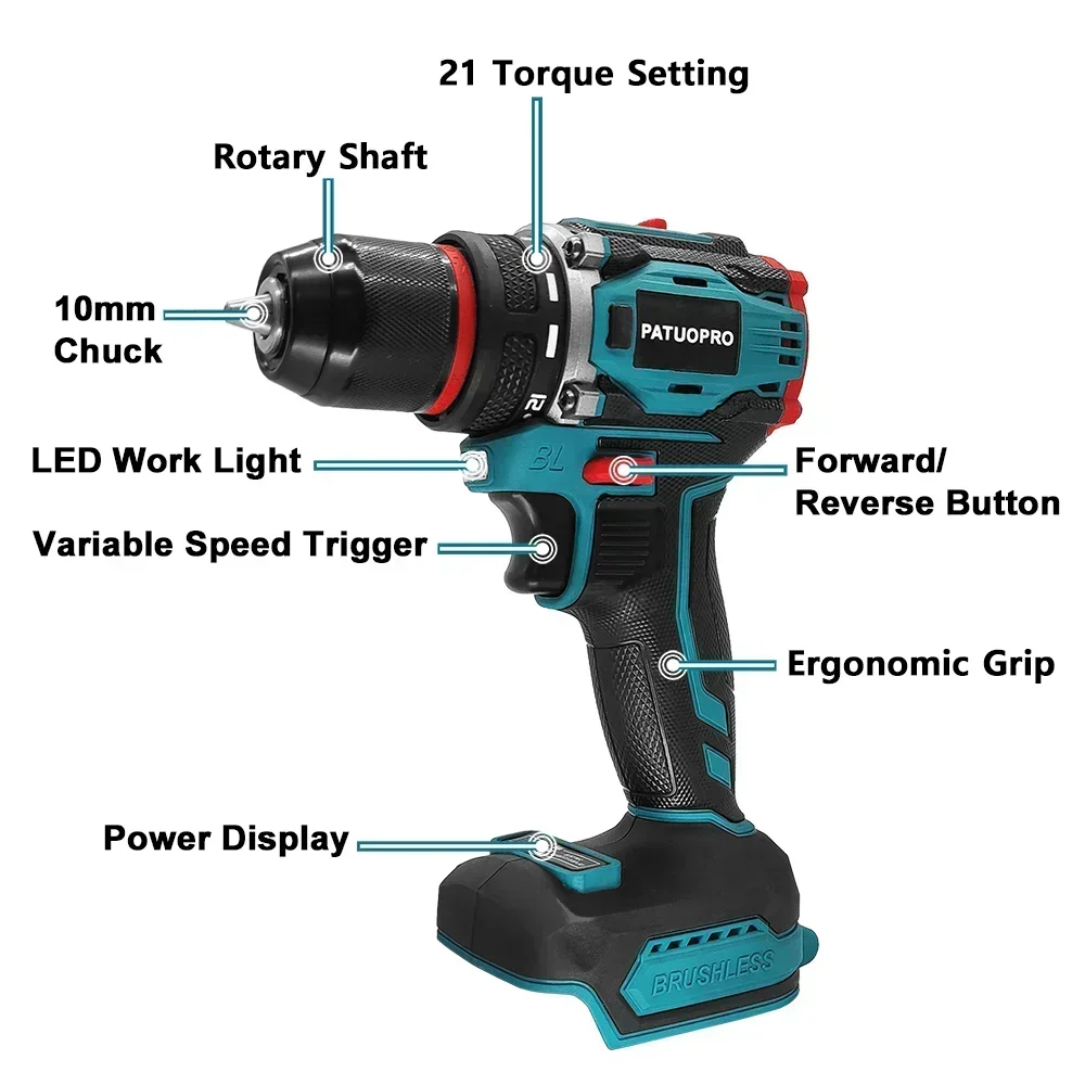 Cordless Brushless Electric Drill