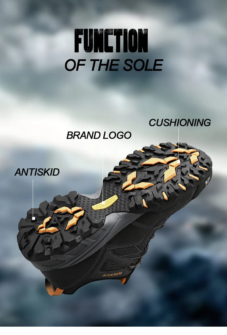 Men's Breathable Cushioning Nonslip Hiking Sneakers