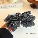 Cotton Cashew Flowers Printing Butterfly Hair Clips